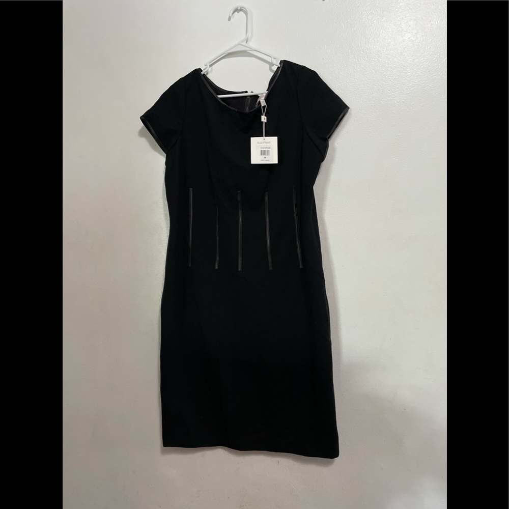 NWT Ellen Tracy Black Sheath Dress Size 14 | Career Office Cocktail